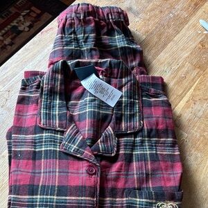 Women's Red and Black Plaid Flannel Pajama Set